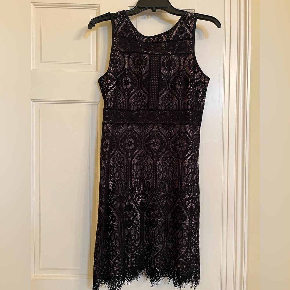black lace dress lined